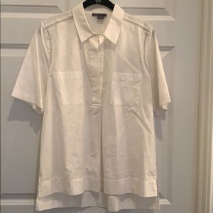 VINCE short sleeve collared blouse
